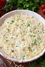 Creamy parmezan orzo
