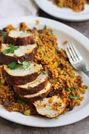 Maroccan chicken dish couscous